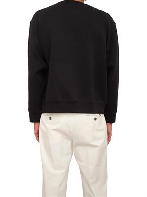 Felpa uomo Emporio Armani in double jersey nero con ricamo logo in UOMO