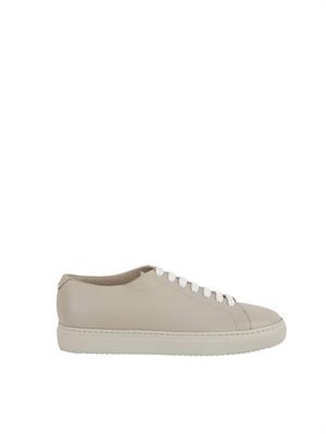 Sneaker uomo Doucal's in pelle bottalata beige e fondo tono su tono in UOMO