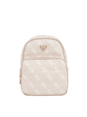 Zaino donna Guess Jeans in pelle sintetica cipria e logo 4G all over in DONNA
