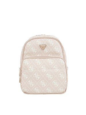 Zaino donna Guess Jeans in pelle sintetica cipria e logo 4G all over in DONNA