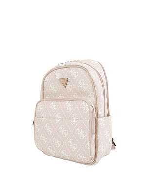 Zaino donna Guess Jeans in pelle sintetica cipria e logo 4G all over in DONNA