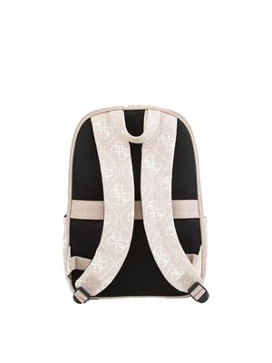 Zaino donna Guess Jeans in pelle sintetica cipria e logo 4G all over in DONNA