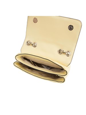 Borsa a tracolla Guess Jeans in similpelle trapuntata gialla e tracolla catena in DONNA