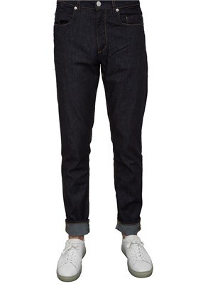 Jeans 5 tasche Siviglia blu scuro in cotone stretch in UOMO