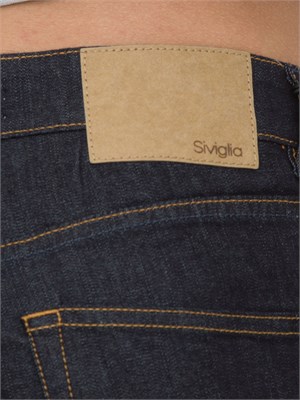 Jeans 5 tasche Siviglia blu scuro in cotone stretch in UOMO