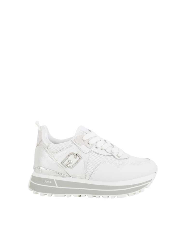Sneakers bianche Liu Jo in pelle e mesh con logo LJ metallico