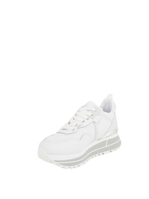 Sneakers bianche Liu Jo in pelle e mesh con logo LJ metallico in DONNA