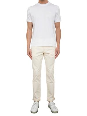Pantalone chino Aiace Galassi in gabardina stretch avorio in UOMO