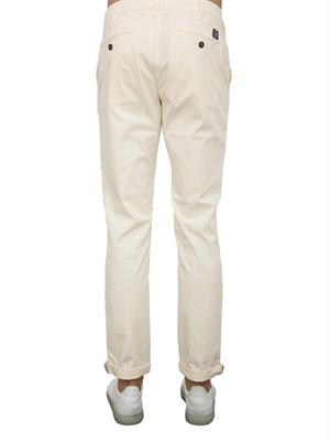 Pantalone chino Aiace Galassi in gabardina stretch avorio in UOMO