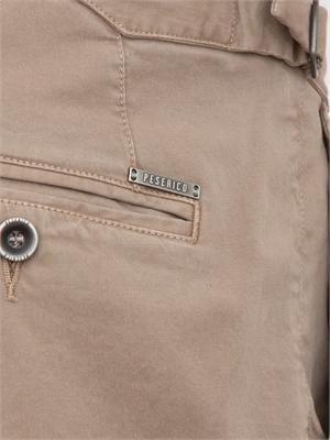 Pantalone uomo chino Peserico in gabardina di cotone stretch beige in UOMO