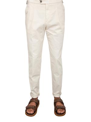 Pantalone uomo chino Peserico in gabardina di cotone stretch bianco in UOMO