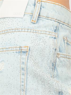 Shorts denim chiaro Liu Jo donna ricoperti di strass in DONNA