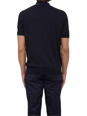 Polo Peserico in filato di puro cotone blu in UOMO