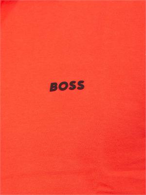 Polo slim fit Boss corallo in cotone elasticizzato con logo in UOMO