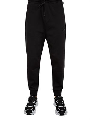 Pantaloni della tuta Boss nero con toppa con logo in UOMO