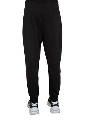 Pantaloni della tuta Boss nero con toppa con logo in UOMO