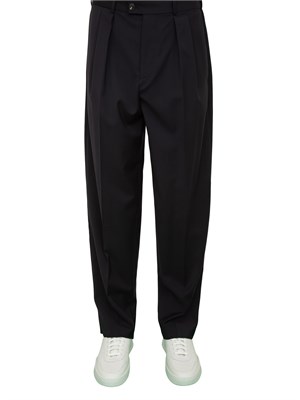 Pantalone uomo blu Emporio Armani dal taglio classico e dritto con pinces in UOMO