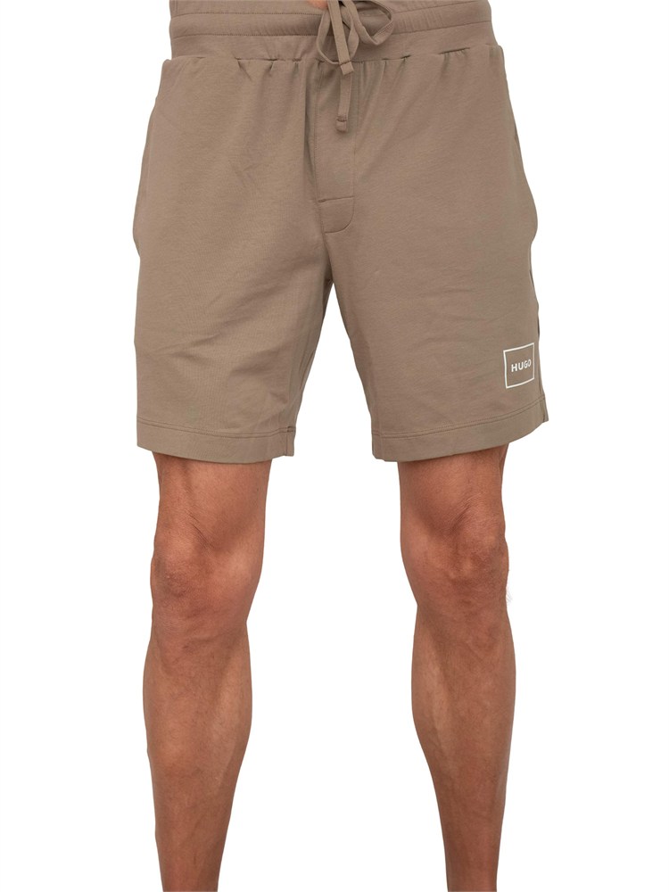 BOSS Bermuda Hugo in cotone elasticizzato con logo con cornice