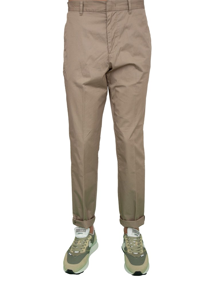 Pantaloni uomo Emporio Armani modello chino in cotone stretch tortora