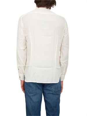 Camicia uomo Emporio Armani in misto cotone e lyocell bianco in UOMO