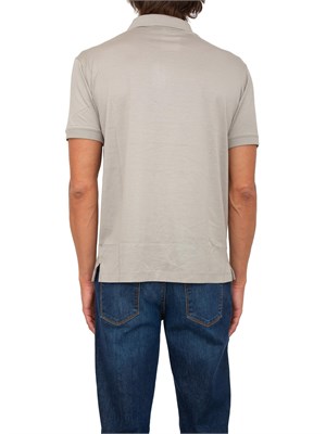 Polo Emporio Armani uomo in jersey misto lyocell beige con zip in UOMO