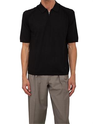 Maglia nera maniche corte Emporio Armani uomo in misto lyocell in UOMO