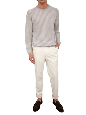 Maglione Emporio Armani in misto lyocell beige con lavorazione maglia in UOMO