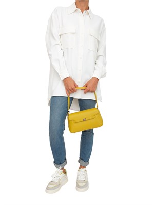 TWIN-SET Camicia Twinset Actitude in crêpe piquet bianco con tasconi applicati avanti in DONNA