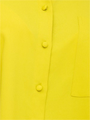 TWIN-SET Camicia Twinset Actitude in crêpe de Chine verde lime con tasca avanti in DONNA