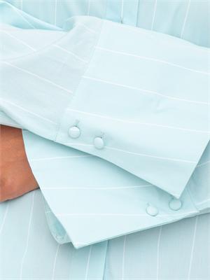TWIN-SET Camicia Twinset Actitude in popelin tinto filo verde a riche con ricamo castoni in DONNA