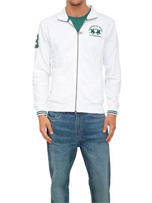 Felpa uomo La Martina in cotone french terry bianco regular fit in UOMO