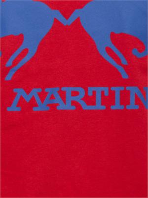 T-shirt uomo La Martina in cotone rosso con logo grande a contrasto in UOMO