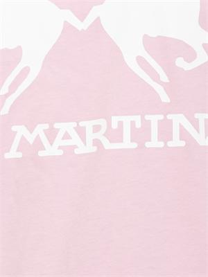 T-shirt uomo La Martina in cotone rosa con logo grande a contrasto in UOMO