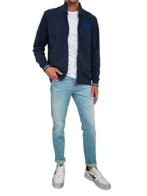 Felpa uomo La Martina in cotone french terry blu regular fit in UOMO