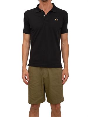 Polo uomo La Martina in cotone nero con logo sul petto e logo sul sottocollo in UOMO