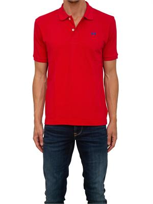 Polo uomo La Martina in cotone rosso con ricamo logo a contrasto in UOMO