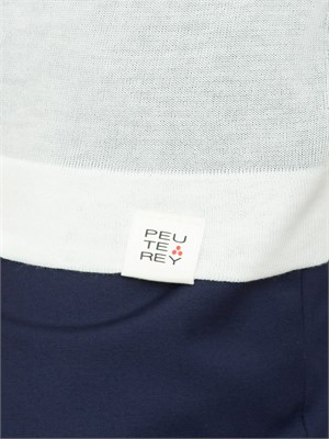 T-shirt Peuterey bianco in tricot di cotone tinto capo in UOMO