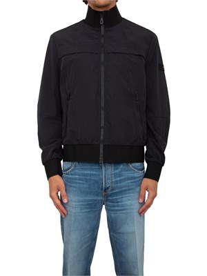 Bomber Peuterey blu in popeline tecnico in UOMO