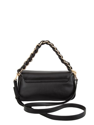 Borsa Marella in similpelle nera con manico intrecciato in DONNA