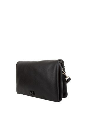 Borsa donna Marella in tessuto spalmato nero con finish martellato in DONNA
