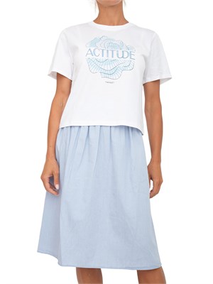 TWIN-SET T-shirt Twinset Actitude in cotone bianco con stampa cuore in DONNA