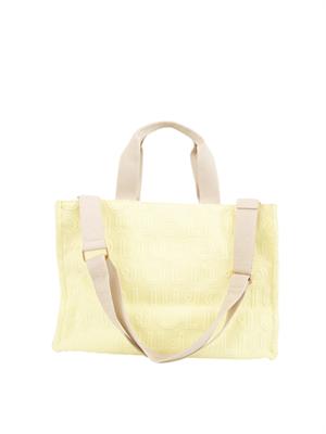 Borsa tote grande jacquard Liu Jo in cotone giallo in DONNA