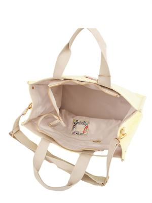 Borsa tote grande jacquard Liu Jo in cotone giallo in DONNA