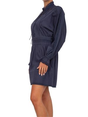 TWIN-SET Abito corto Twinset in mussola blu con ricami e inserti in pizzo in DONNA
