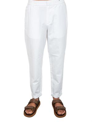 Pantalone Armani Exchange bianco in lino e cotone in UOMO