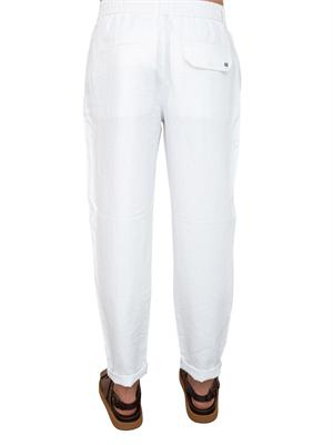Pantalone Armani Exchange bianco in lino e cotone in UOMO