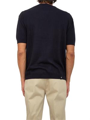 T-shirt in maglia Armani Exchange in misto lino blu in UOMO