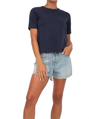 TWIN-SET T-shirt blu Twinset in cotone fermo in DONNA