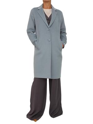 Cappotto Emme Marella in tessuto double azzurro dalla mano morbida in DONNA
