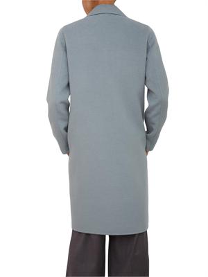 Cappotto Emme Marella in tessuto double azzurro dalla mano morbida in DONNA